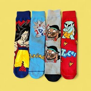 Colorful Anime Character Socks Set